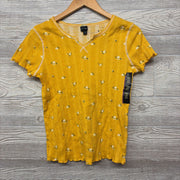 NEW Ribbed Shirt Flowers V Cut 18