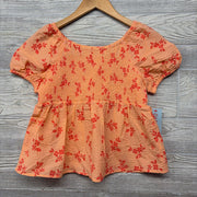 NEW Smocked Seersucker Shirt Flowers 10-12