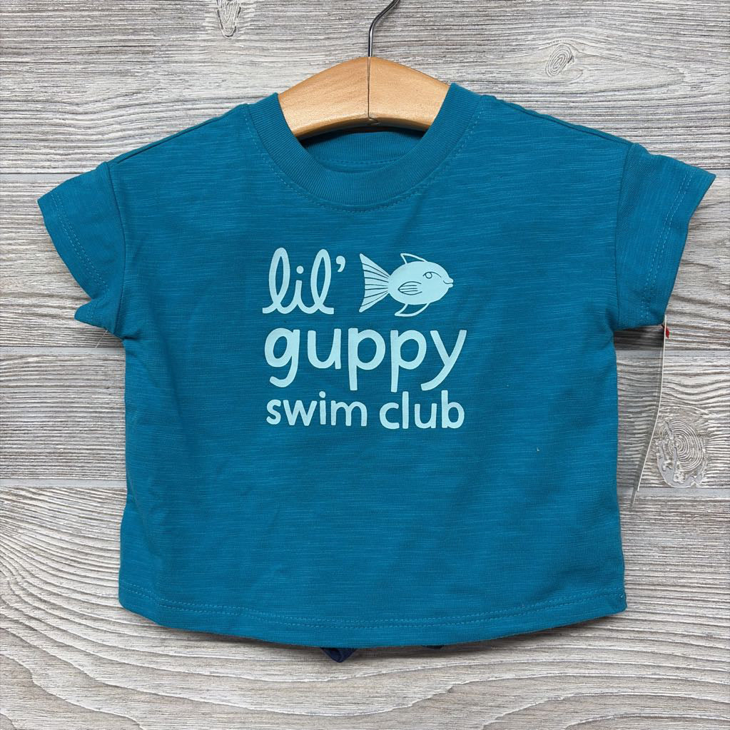 NEW Shirt & Shorts Lil' Guppy Swim Club 3-6m