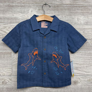 NEW SS Button Up Shirt Sharks 5t