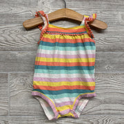 Flutter Sleeve Bodysuit Stripes Pom Trim 9m
