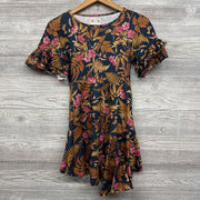 Bell Sleeve Dress Flowers & Leaves 8