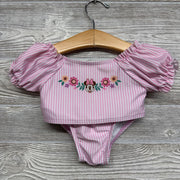 2 Pc Swimsuit Stripes Flowers 18M