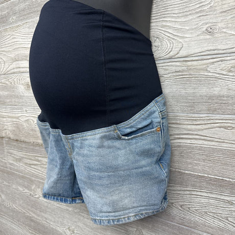 Full Panel Denim Midi Shorts 0-XS