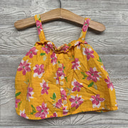Muslin Tank Top Buttons Flowers 3t