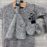 LS Knotted Gown W/ Booties & Hat nb