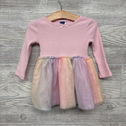 LS Ribbed Tulle Dress Ombre 6-12m