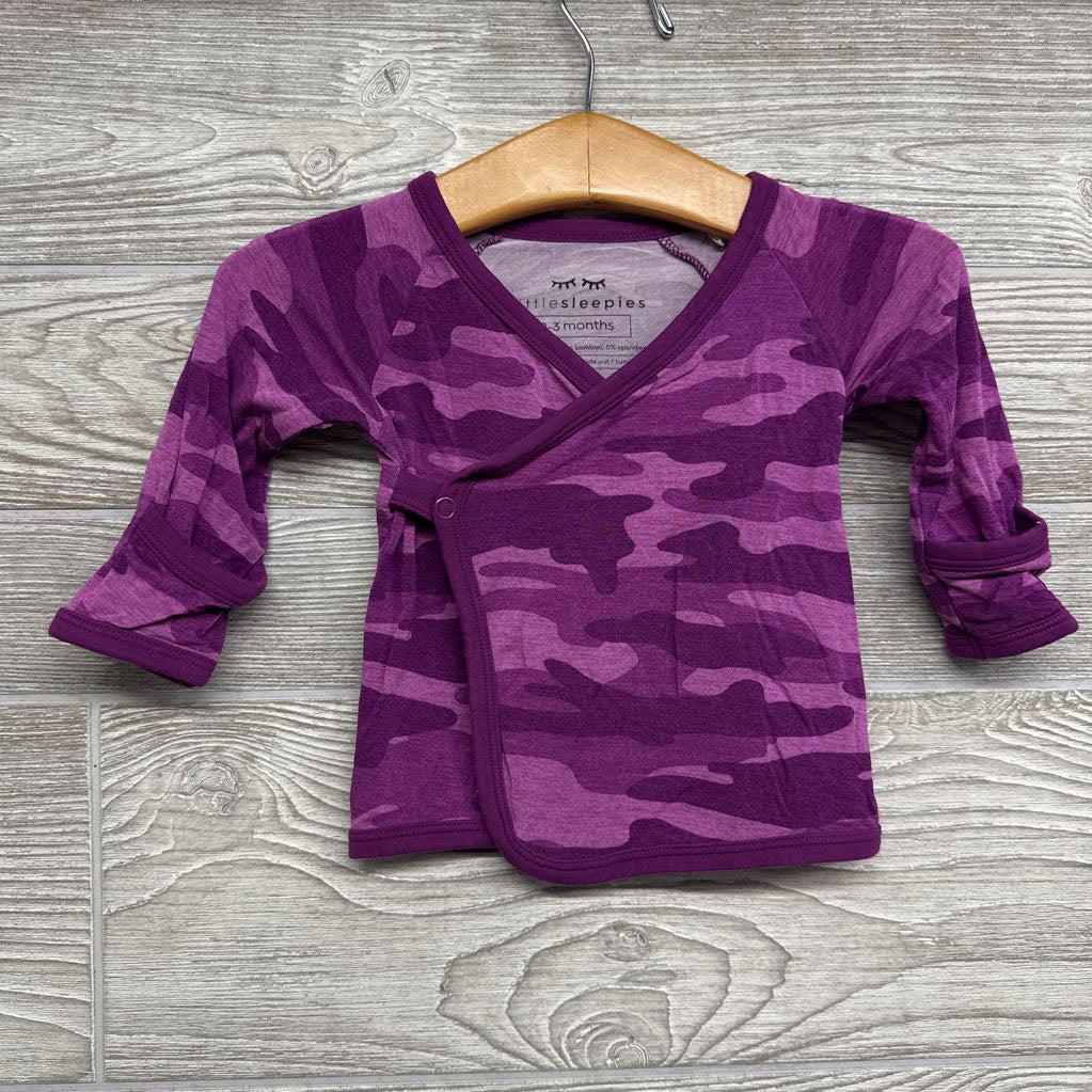 LS Side Snap Bamboo Shirt Camo 0-3m