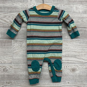 LS Outfit Stripes Patched Knees 3-6m *