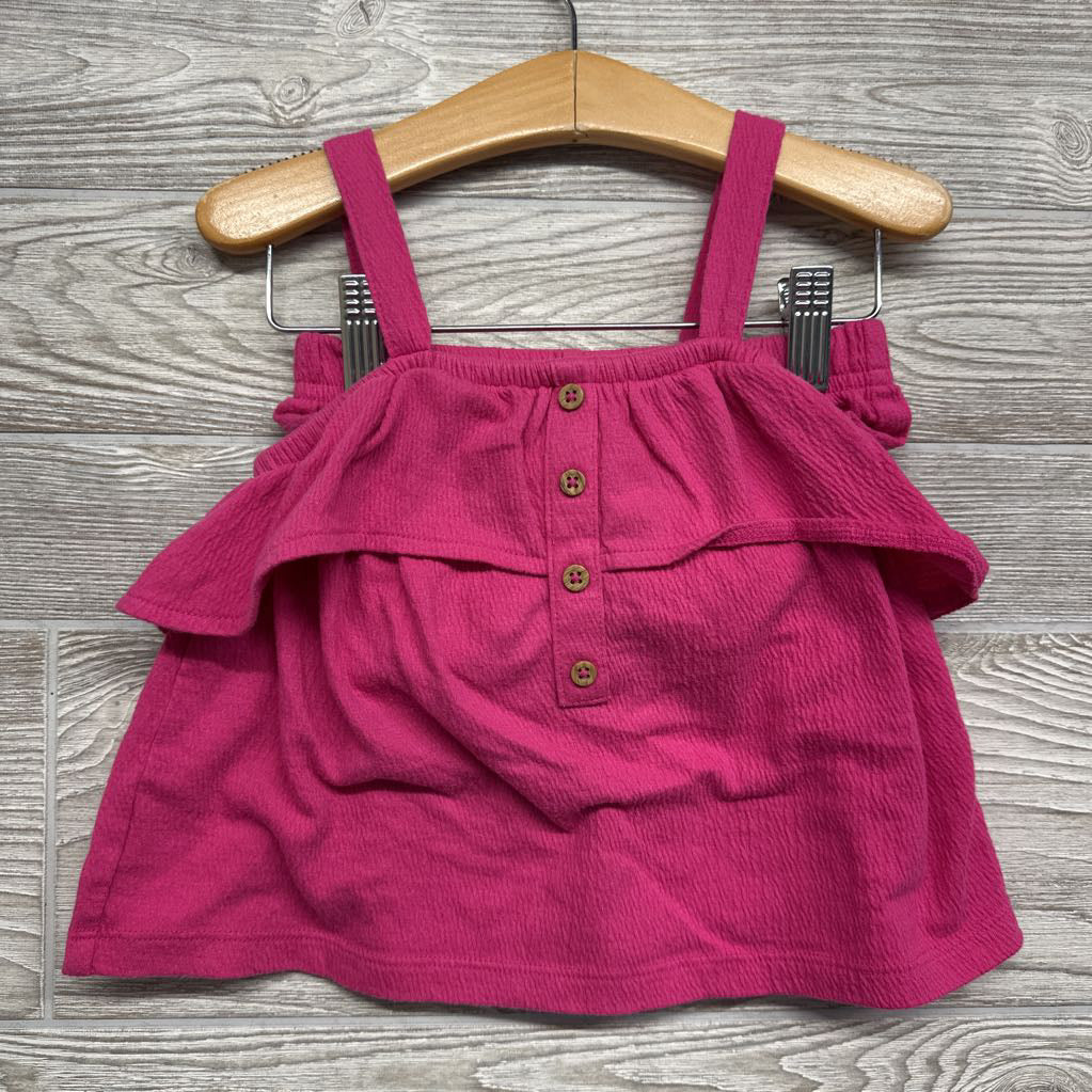 Tank Top Button, Ruffle & Shorts 3t