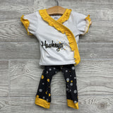 Iowa Hawkeyes Side Snap Shirt Ruffles & Polka Dot Pants 3-6M