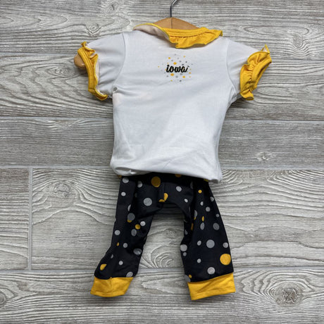Iowa Hawkeyes Side Snap Shirt Ruffles & Polka Dot Pants 3-6M