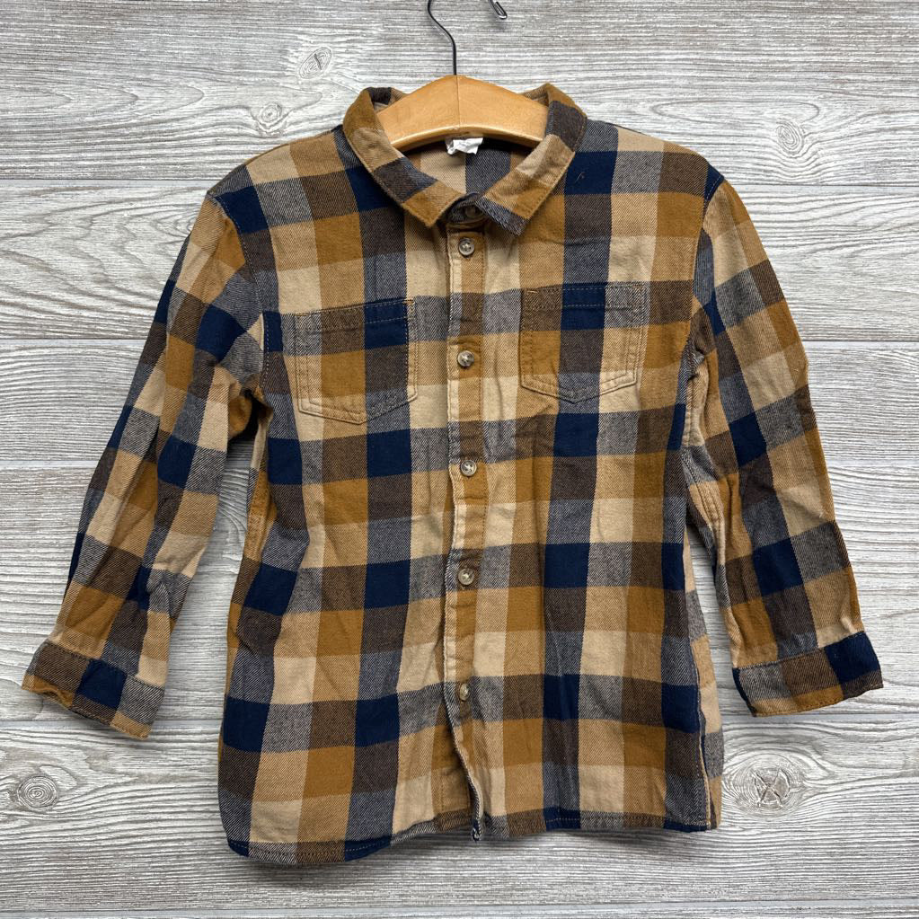 Ls Button Up Flannel Shirt Plaid 3
