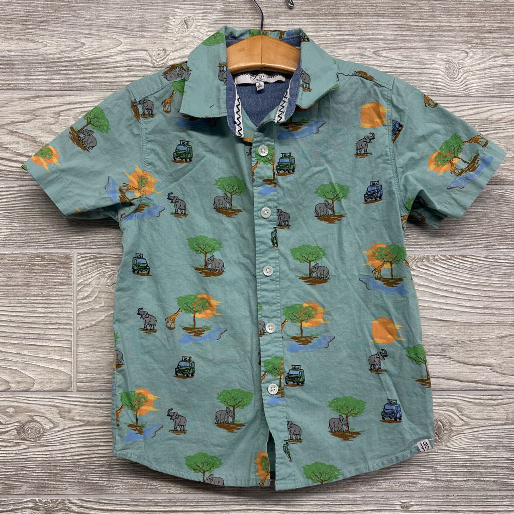 Button Up SS Shirt Safari Animals 5
