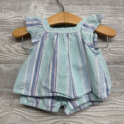 Flutter Sleeve Shirt & Shorts Stripes 3M