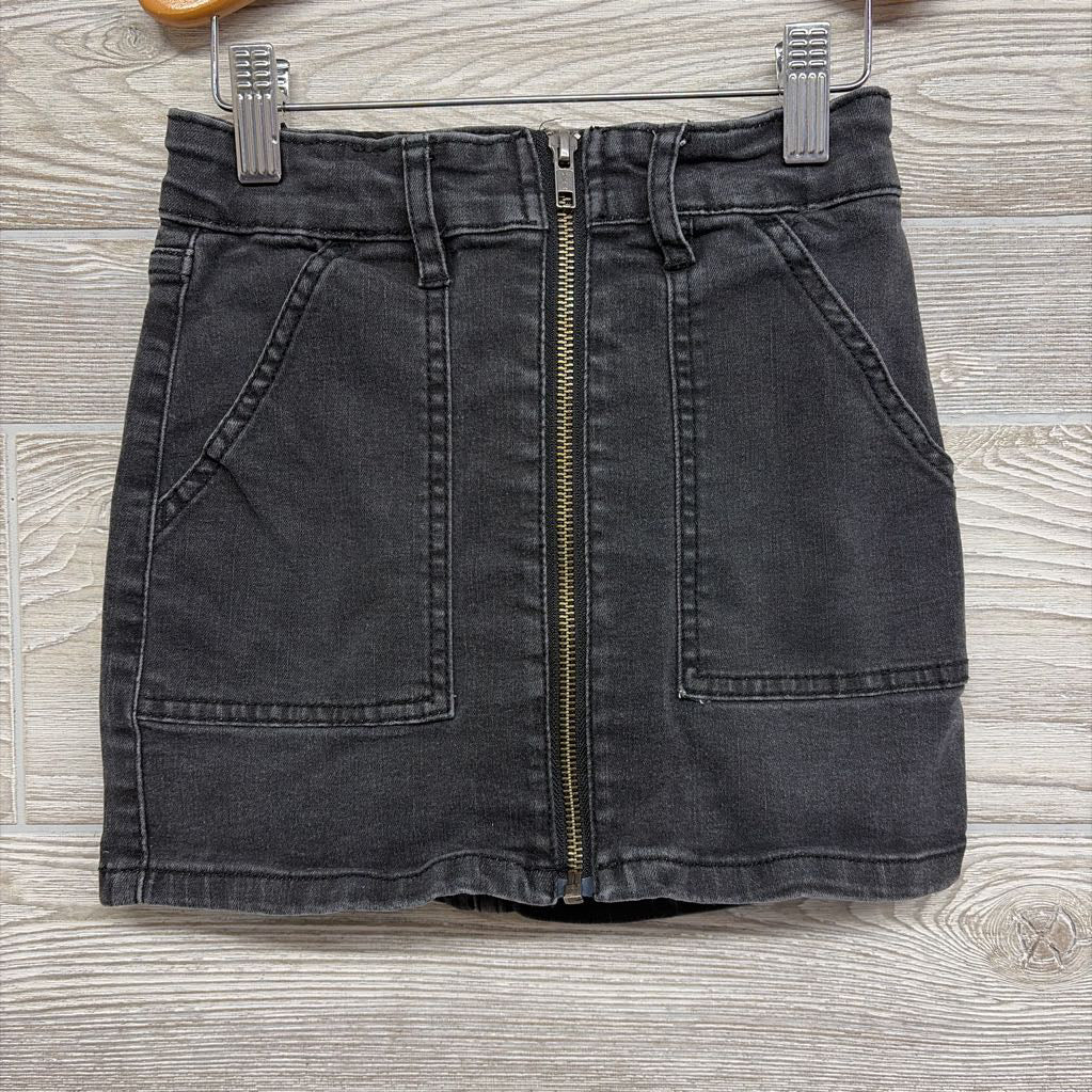 Denim Front Zip Skirt 6