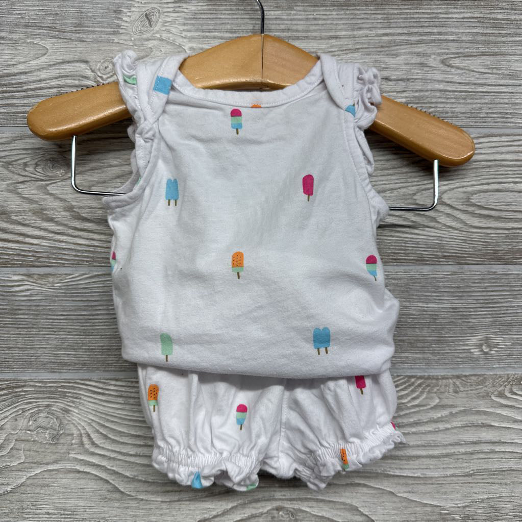 Organic Bodysuit & Shorts Popsicles 0-3M