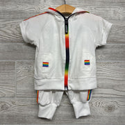 Zip SS Jacket & Pants Rainbow Side Stripe 9M