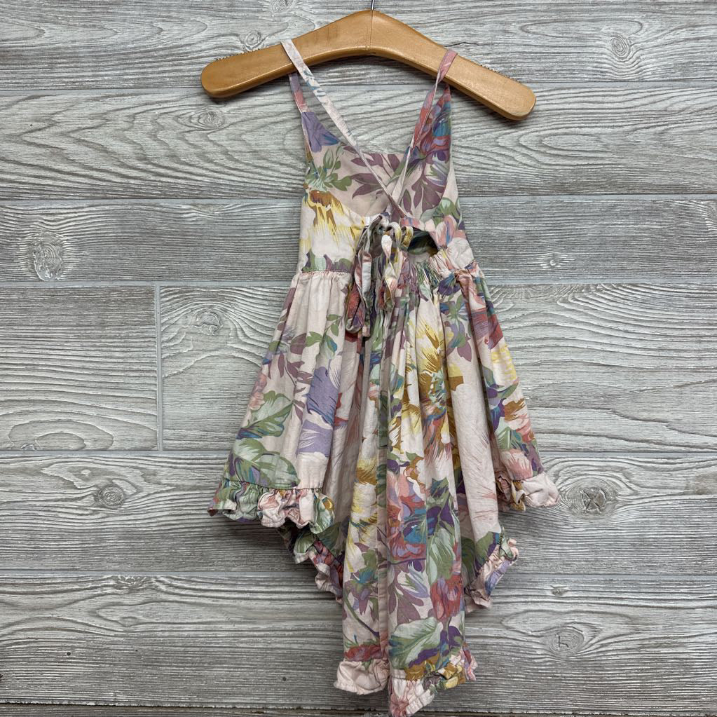 Halter Hi-Lo Dress Flowers Ruffle Trim 9-12m
