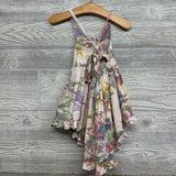 Halter Hi-Lo Dress Flowers Ruffle Trim 9-12m