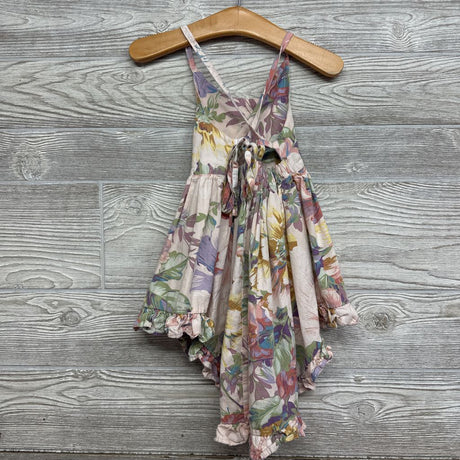 Halter Hi-Lo Dress Flowers Ruffle Trim 9-12m