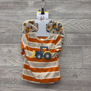 NEW 2 Pk Blanket Sleepers Stripes Construction Trucks 6m