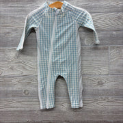 LS Romper Swimsuit Gingham 6-12m