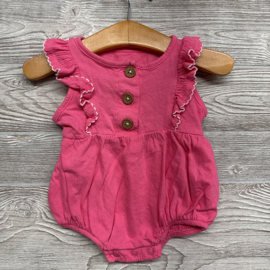 Flutter Sleeve Bubble Romper Buttons 0-3M