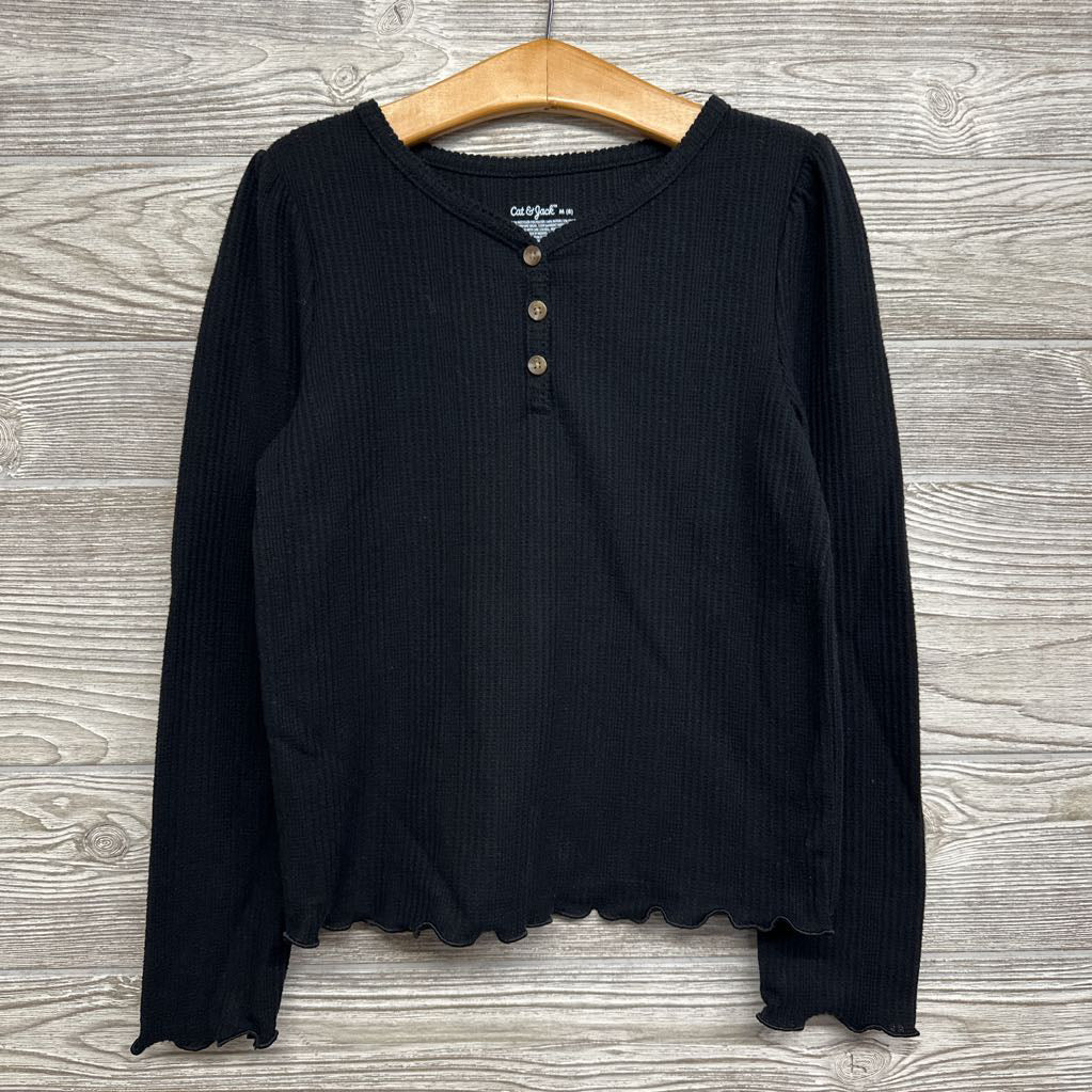 LS Waffle Knit Henley Shirt Lettuce Trim 8