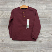 NEW LS Waffle Knit Henley Shirt 3T