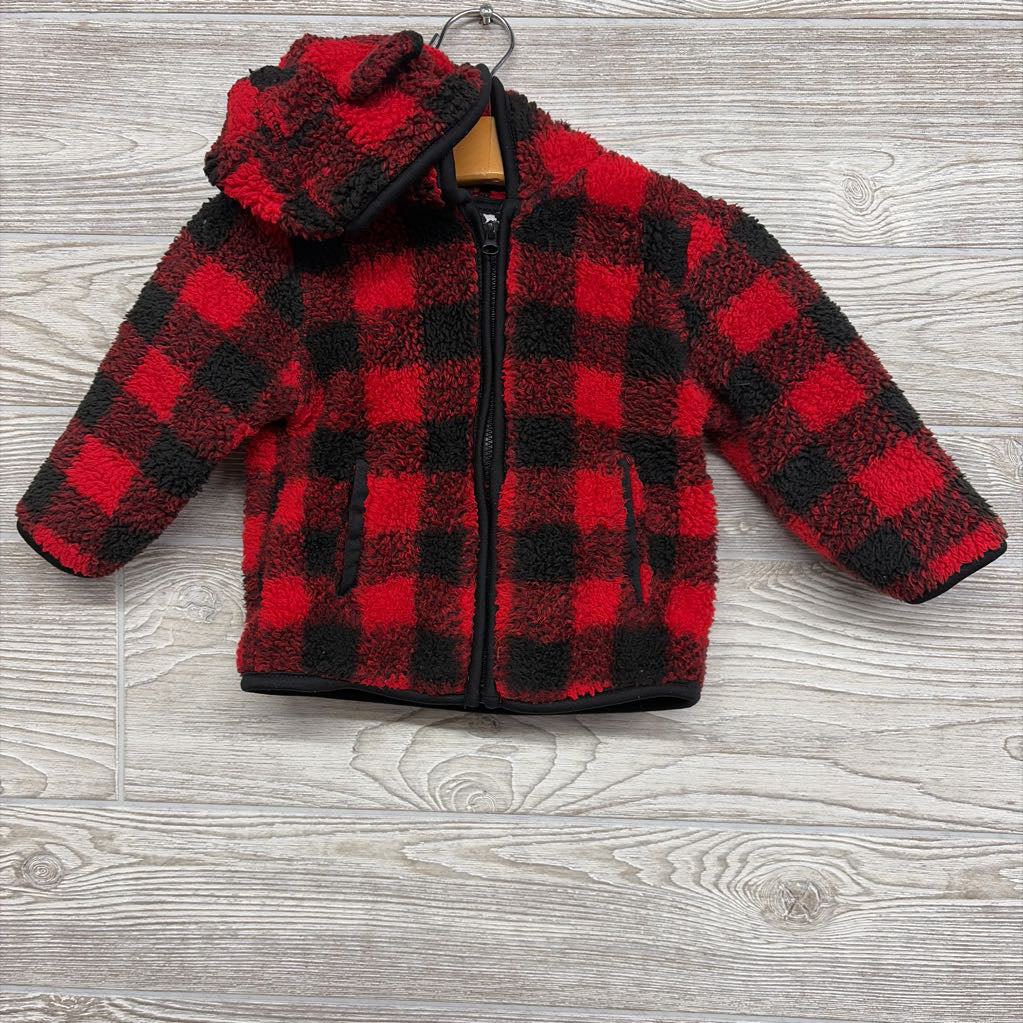 Plush Jacket Buffalo Plaid 6-9M