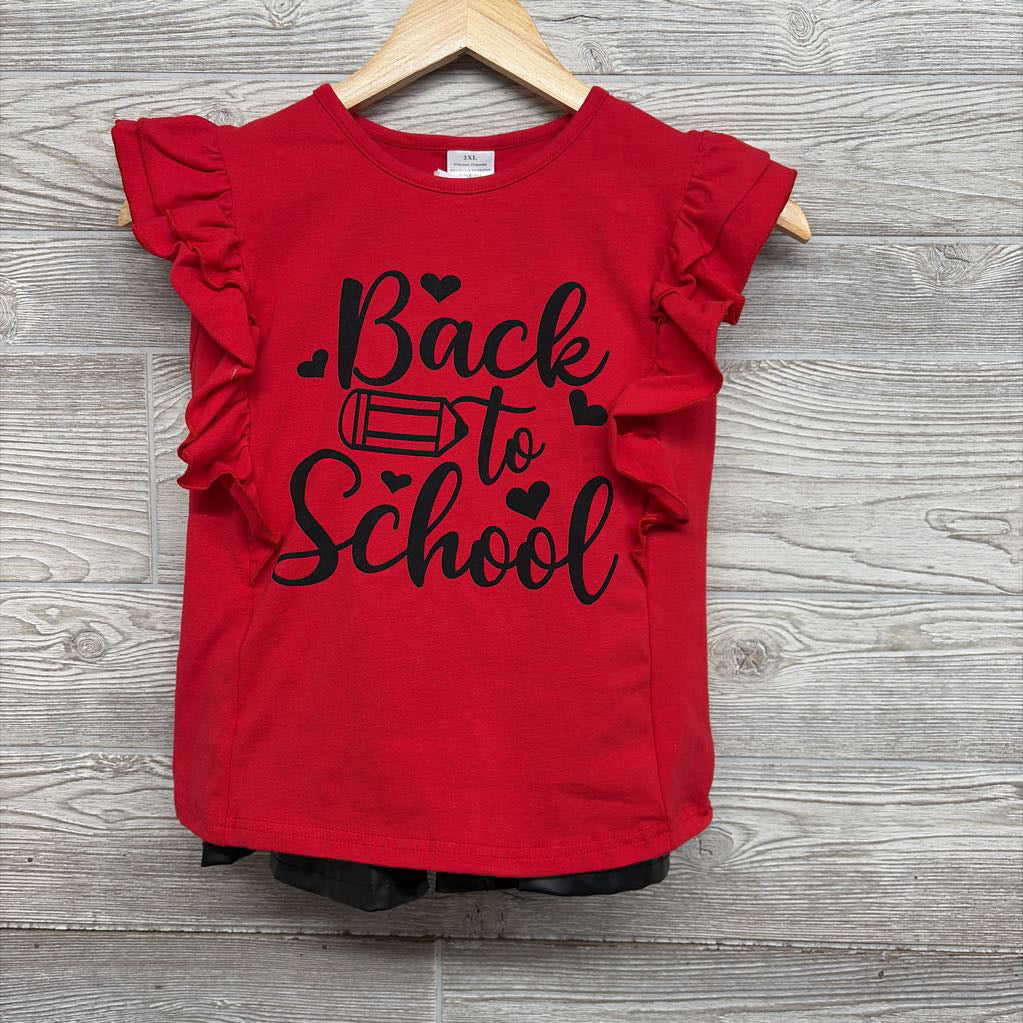 Shirt Ruffles Back To School & Faux Leather Skirt 6