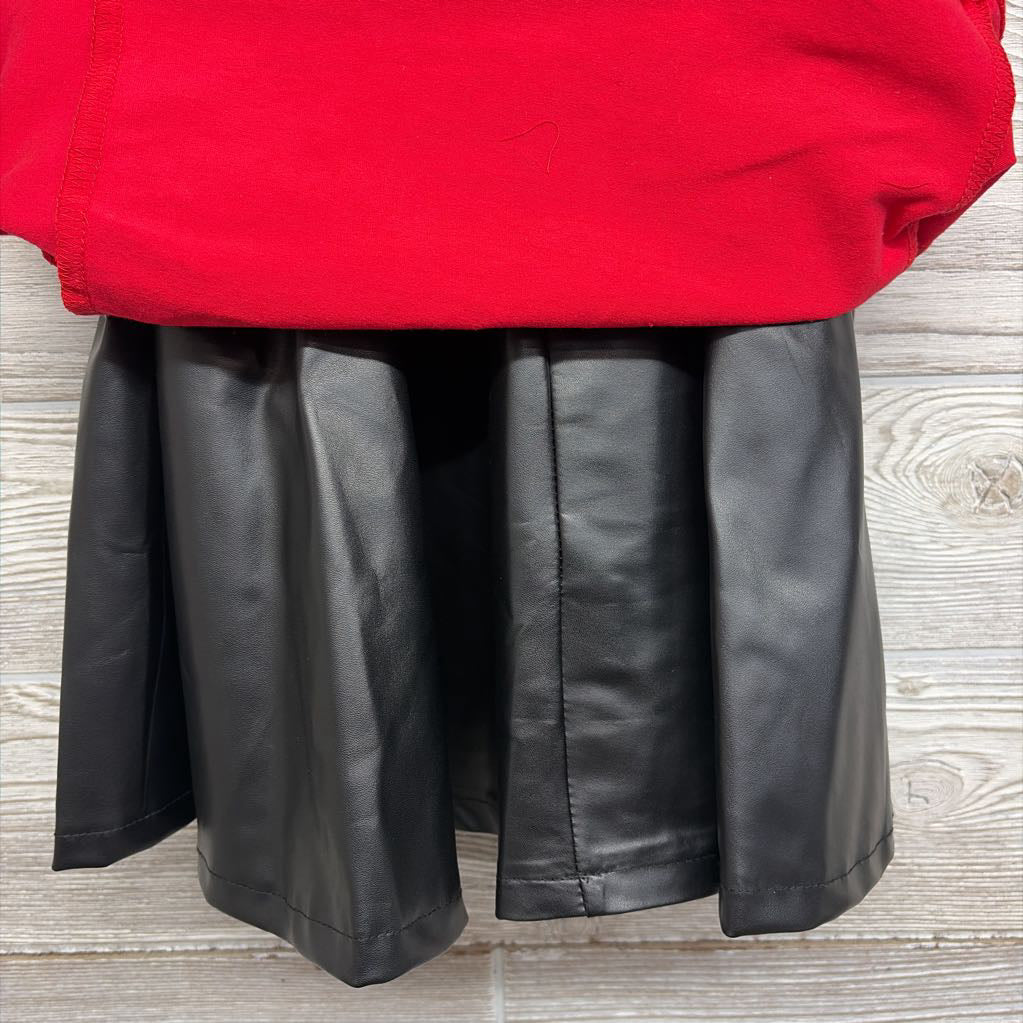 Shirt Ruffles Back To School & Faux Leather Skirt 6