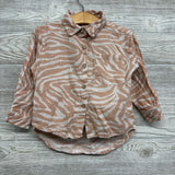Linen Button Up Shirt & Shorts Animal Print 2t
