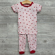 2 Pc Bamboo Pj Hearts 18M