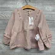 NEW Gauze Shirt Embroidered Flowers 3t