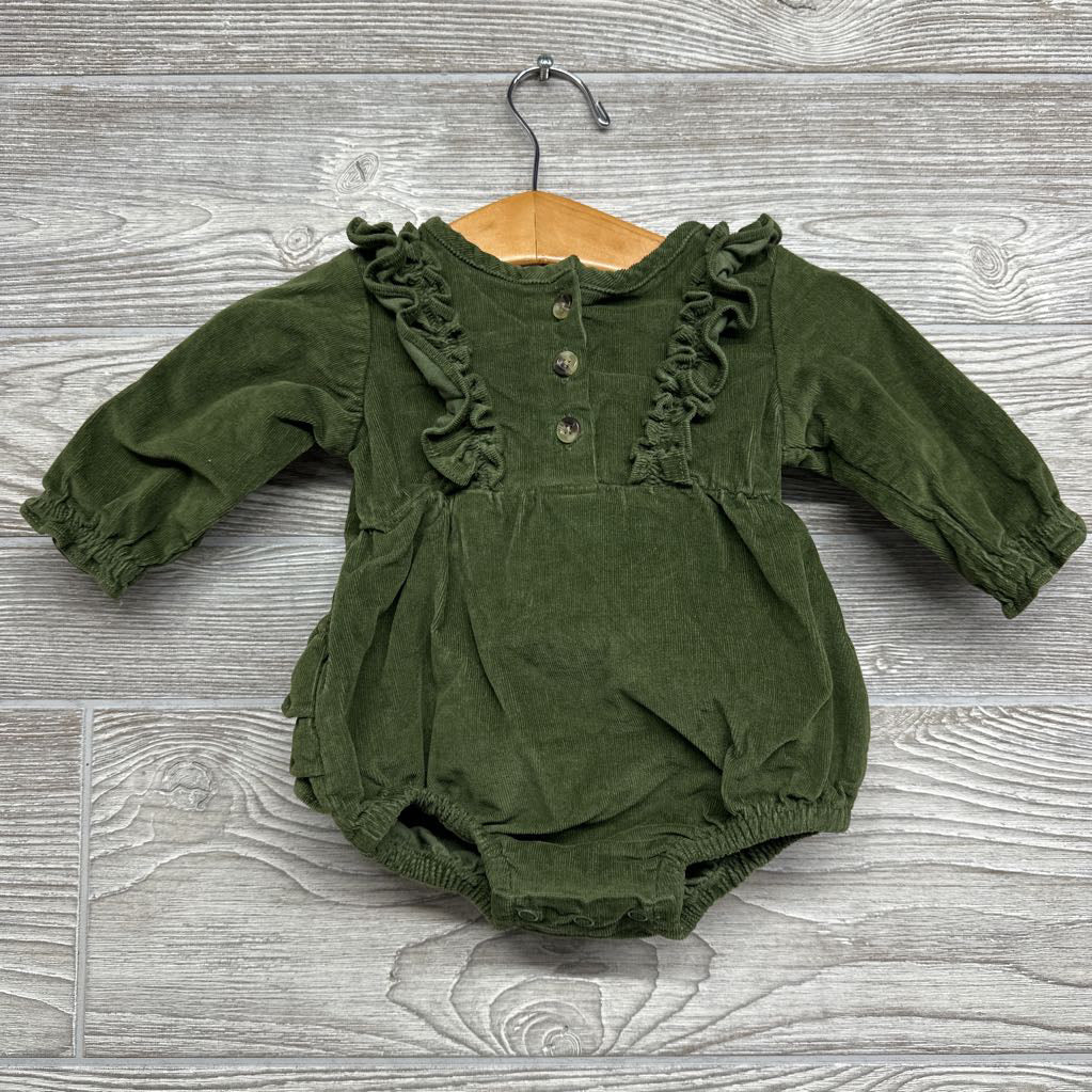 Corduroy Bubble Romper Ruffles 0-3M