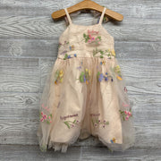 Tulle Dress Embroidered Flowers & Butterflies 2t