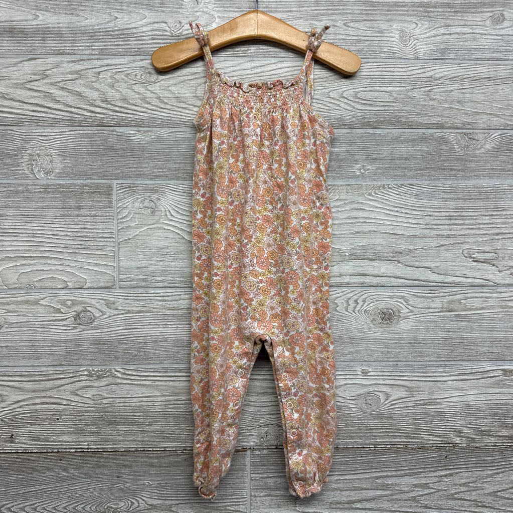 Smocked Tank Jumpsuit Flowers 24M