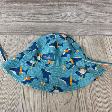 LS Zip Up Swim Outfit W/ Hat Sharks Stripes 2T