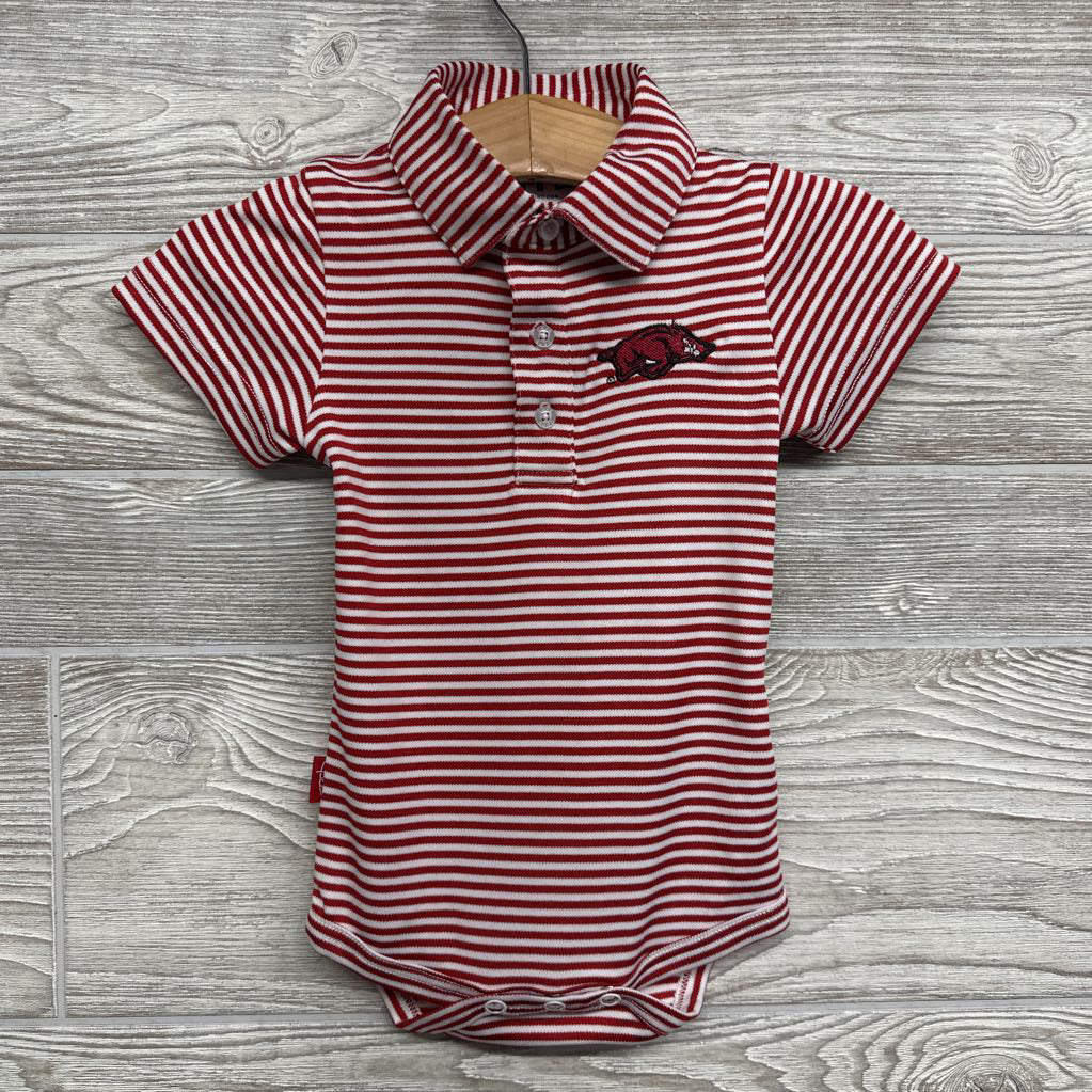 Active Polo Bodysuit Stripes Arkansas Razorbacks 3-6M