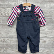 NEW LS Bodysuit & Overalls Ruffle Stripes 9M
