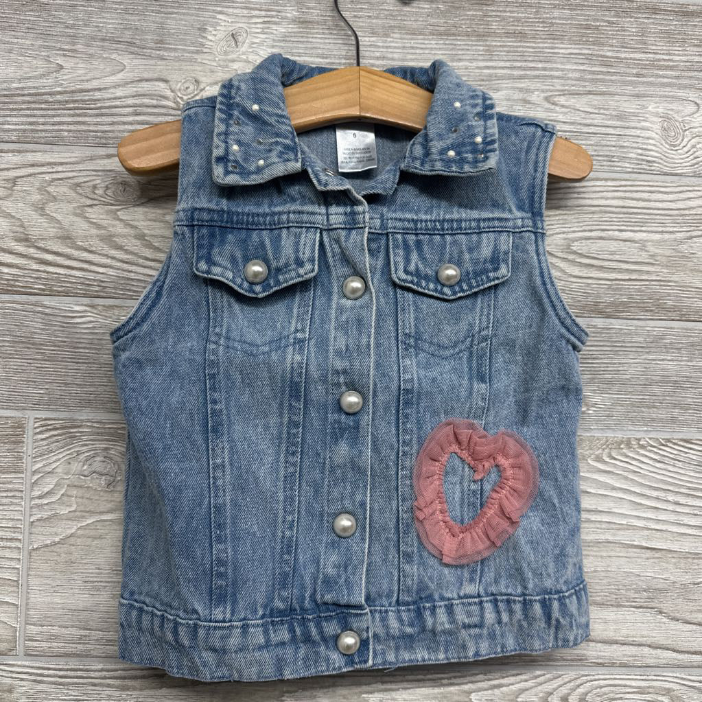 Denim Vest Rhinestones Heart 6
