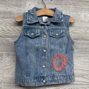 Denim Vest Rhinestones Heart 6