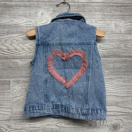 Denim Vest Rhinestones Heart 6