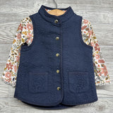 LS Shirt & Vest Flowers Ruffle Trim 3T