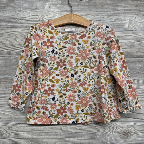 LS Shirt & Vest Flowers Ruffle Trim 3T