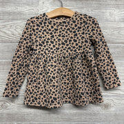 LS Ribbed Peplum Shirt Animal Print 3T
