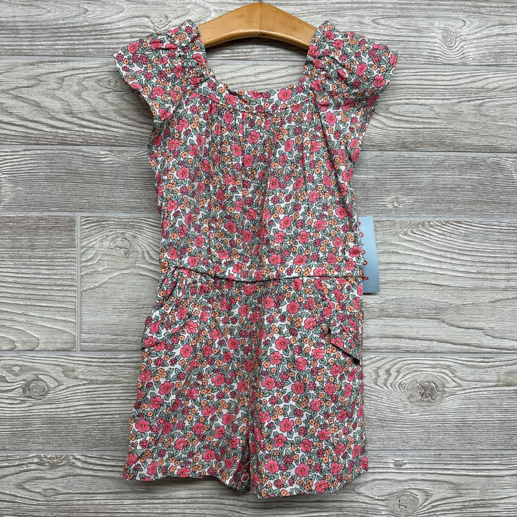 NEW Square Neck Romper Flowers 3T