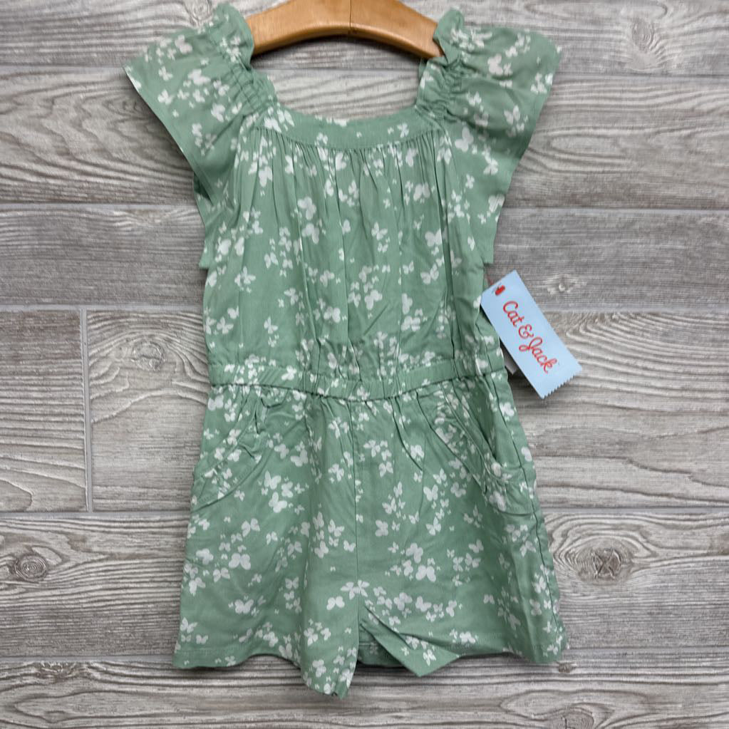 NEW Square Neck Romper Butterflies 2T